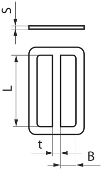 Пряжка-пятистенка прямой формы ПП-05-03-01